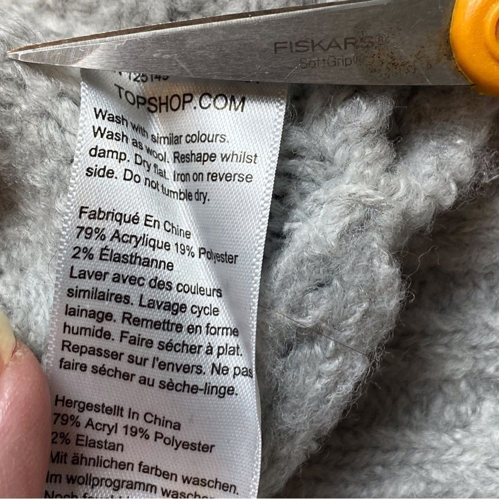 TopShop Gray Crew Neck Long Sleeve Sweater Size 2 - Picture 4 of 10